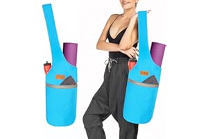 ALLEN & MATE Unisex Yoga Exercise Mat Bag with Large Size Pocket, Big Capacity Mat Tote Shoulder Carrier for Men & Women