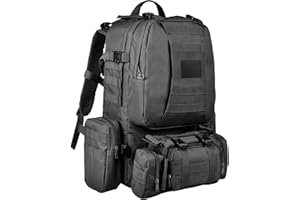 Wiserset Taktischer Rucksack, 60L Militär Armee Rucksack, großer Survival Molle Tagesrucksack für Herren und Frauen,abnehmbare Outdoor Tasche