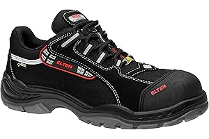 ELTEN Sicherheitsschuhe SENEX Pro GTX ESD S3, Damen und Herren, Textil, Kunststoffkappe (leichter als Stahlkappe), leicht, sportlich, Schwarz/Rot, Größe: 42