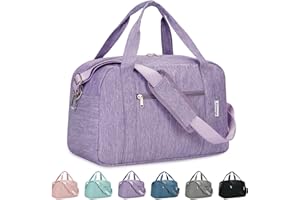 NARWEY para Easyjet Airlines Bolsa de Cabina 45X36X20 Bolsa de Viaje Plegable Debajo del Asiento Bolsa de Viaje con Bolsillo húmedo Equipaje para Llevar Durante la Noche para Mujeres y Hombres 25L (Morado)