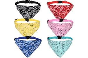 APLZGMG 6 Stück Hunde Bandana Kopftücher, Katzenhalstuch, Süßes Hundehalstuch mit Halsband, Katzenhalsband mit Abnehmbarer, Katzenhalsband zum Binden, Einstellbare Hund Halstuch für Katzen Welpen Kleine Hunde