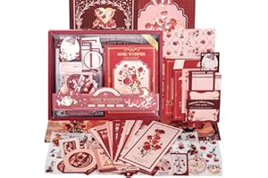 Funto Kit Scrapbooking (122 PC), Whisper de collection-rose vintage, parfait pour les matériaux de scrapbooking à puces, Planner DIY Arts Collage Collage
