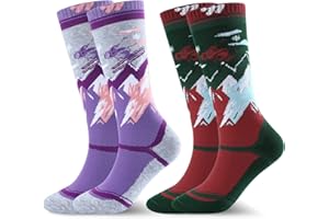 WEST BIKING Dziecięce skarpety narciarskie z wełny merynosów dla chłopców i dziewcząt podkolanówki termiczne zimowe ciepłe skarpety snowboardowe 2 pary