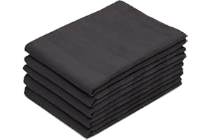 ZOLLNER 5 paños de Cocina Grandes 100% algodón, 50x70 cm, Rayas Gris Oscuro