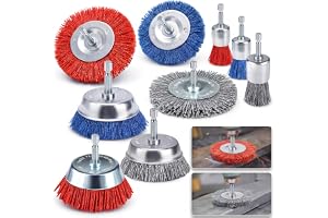 Nylonborstar, borrmaskin, set 9 stycken – 3 storlekar, 1/4 tum, sexkantsskaft