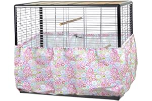 TINKARE Large Size Fabric Bird Cage Skirt Seed Catcher with Elastic Rope and Adjustable Drawstring for Birdcage Cover Parrot Cage Skirt