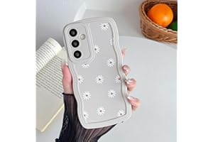 ZTOFERA Płynna silikonowa tylna obudowa do Samsung Galaxy A15 5G/4G, urocza falista klamra stokrotka wzór miękkie etui odporne na wstrząsy osłona zderzaka do Samsung A15 - beżowa