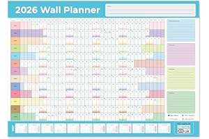 Papa Prints 2026 Wall Planner A2 Full Year View Year Planner 2026 Yearly Wall Planners 2026 UK for Day Planning in Home & Office
