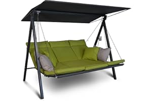 Angerer Freizeitmöbel GmbH Hollywoodschaukel Lounge Smart - Gartenschaukel Made in Germany - Schaukel zum Sitzen, Liegen und Entspannen - inklusive Bett-Funktion - einfache Montage (Hellgrün)