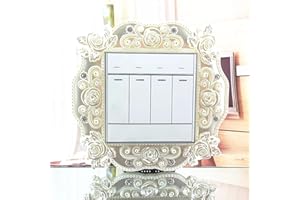 DWUENT 2Pcs Light Switch Surround Cover Plates, Matte White with Embossed Rose Design, 8.6x8.6cm Plastic Switch Covers for Living Room, Office, Home Decor