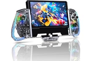 NexiGo Gripcon, (Gen 2, sans Morte-Zone) Contrôleur OLED Switch/Switch Amélioré pour Le Mode Portable, Conception Ergonomique avec Gyroscope à 6 Axes, Cristal