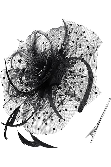 Vintage Teeparty Set Für Damen – Fascinator-Hut Mit Perlen & Spitzenhandschuhen Im 20er-Jahre-Look