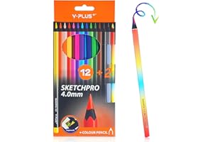 YPLUS Crayon de Couleur – Ensemble de Crayons de Couleurs Enfant, Crayons de Couleurs Vibrants pour une Expérience Artistique Captivante - 12+2 Couleurs