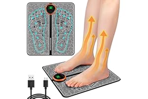 XIEXIENI Fussmassagegerät EMS, Fußmassagegerät Elektrisch mit 8 Modi und 19 Intensitäten, Faltbares und Tragbares Elektrisches Fußmassagegerät für Die Durchblutung Muskelschmerzen Linderung für den Heim