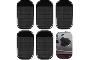 Yangfei 5 Pezzi Tappetino Antiscivolo Auto Cellulare Pad Antiscivolo in Silicone Tappettino Adesivo Auto con Forte Adesivo(nero,14.2 * 8.3 * 0.2cm)