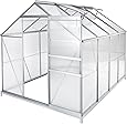 TecTake Aluminium Gewächshaus Gartengewächshaus Treibhaus - Diverse Modelle - (250x185x195 cm mit Fundament | Nr. 402475)