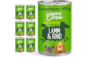 Edgard & Cooper Karma dla psów, mokra karma dla psów, dla dorosłych, bez zbóż, naturalna jagnięcina i wołowina, 400 g x 6 z dużą ilością świeżego mięsa i pożywnych podrobów, zrównoważona karma premium