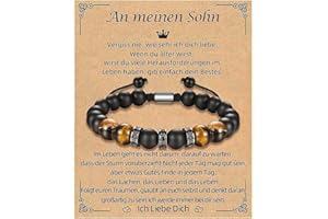 kiimiipa Vatertagsgeschenk Geschenk FüR MäNner Armband Papa Verstellbares Schwarzes Mattes Steinarmband Männer Schmuck Das beste Geschenk für Papa Geschenke FüR Vater Geburtstag Hochzeitstag