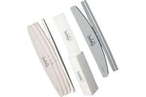 Kit de Limas de Uñas Profesional Valmy, 8 Piezas – Herramientas de Manicura y Pedicura para el Cuidado de Uñas Naturales y Acrílicas (4 Elipsa, 2 Half-Moon, 2 Taco)