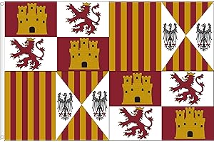 WORLDFLAGS ESTANDARTE DE LOS REYES CATOLICOS S XV. ESPAÑA. CALIDAD RASO DIGITAL. TAMAÑO GRANDE 150X90