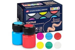 Decola Set Pintura Textil Acrilica | 6x20ml Colores trendy Por Ropa Resistentes En Lavadora | Hechos da Nevskaya Palitra