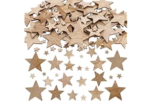 ParPix Kleine Holzsterne zum Basteln 0,8-4 cm,100 Stk Holz Sterne Deko Weihnachten,Holzsterne Klein,Streudeko Sterne zum Basteln,Deko Sterne Weihnachten Konfetti,Holzstern Tischdeko,DIY Sterne Basteln