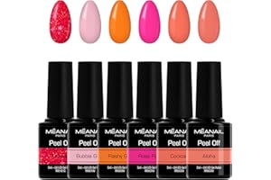 MEANAIL Cofanetto 6 Colori Smalti Peel Off Semipermanente Candy • Rimozione Facile Effetto Sticker Senza Acetone • Vegan & Cruelty Free •