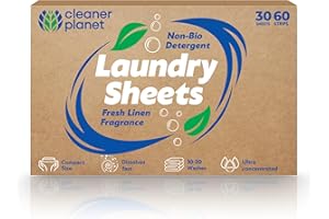 SOL 30pk Laundry Detergent Sheets, 60 Loads Fresh Linen Scent, Eco Friendly Washing Machine Strips for Travel Clothes and Everyday Use, Lightweight, Wash Clothes Clean with a Fresh Linen Fragrance