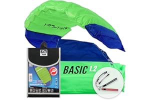 Wolkenstürmer Paraflex Basic à 2 Lignes - Tapis de Direction 1.2 Vert- Cerf-Volant avec Boucles de vol - Cerf-Volant pour débutants & Enfants à partir de 6 Ans