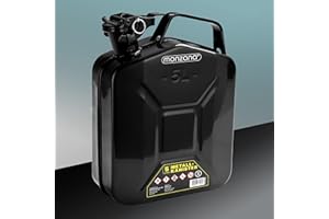 MONZANA® Bidón de Gasolina Metálico 5L Cierre de Seguridad Recipiente Combustible Diésel Aceite Aprobación ONU