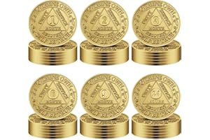 Siifert 36 Stück Recovery AA Chips und Medaillons Bulk Nüchternheit Chips AA Tokens Aluminium Nüchternheit Münze Bronze Finish Alkoholiker Anonyme Geschenke enthalten 1 2 3 6 9 Monate und 24 Stunden