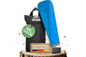 NATURIZ® Profi Spaltkeil für Holz inkl.Tasche & Schutzkappe - scharfer Drehspaltkeil für leichtes Holz spalten, Holzspaltkeil/Spaltkeil aus Stahl (1,8kg)