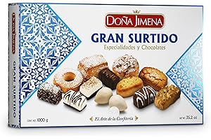 Doña Jimena Gran Surtido de Dulces Tradicionales 1000 Gramos, Especialidades y Chocolates Mini Pralinés Sabores Variados, Típico Dulce Navideño Receta Artesanal