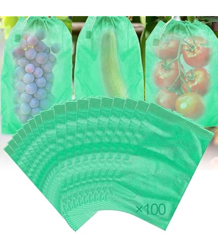 Lot De 100 Sacs De Protection Pour Fruits En Organza - 15x10 Cm Avec Cordon De Serrage - Protège Raisins, Fraises, Tomates Des Oiseaux Et Insectes