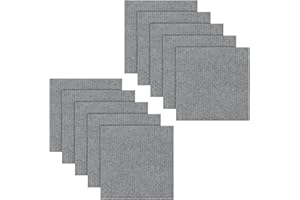 LUPATDY 10 Stück Teppichfliesen 50x50cm Bodenbelag Selbstklebend - 2.5m² Filz Selbstklebendes Antistatisches Band Rutschfestes Quadratischer Teppich für Büro, Haus Gewerbe (Hellgrau)