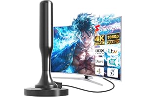 DTB TECH TV Aerial,Indoor Aerial for Smart TV with Powerful Magnetic Base,8.2FT Coaxial Cable,360° Long Range Reception,Freeview Aerial Indoor UK,Digital TV Aerial Indoor Support VHF/UHF / 4K/1080P