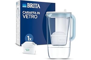BRITA Caraffa filtrante vetro (2.5L) incl. 1x filtro BRITA MAXTRA PRO All-in-1 che riduce cloro, calcare, PFAS e metalli - Caraffa premium