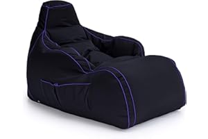 ‎GAME OVER Game Over Videospiel Sitzsack Liegestuhl | Wohnzimmer | Seitentaschen für Controller | Headset-Halter | Hergestellt in Großbritannien | Ergonomisches Design für Entspannte Spieler (Drachenhaut)