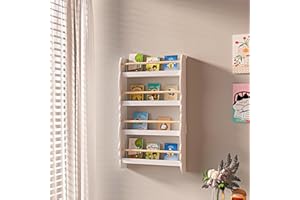 Duffy® Kids Bookcase Wall Shelf, Children's Bookshelf Storage Display Rack, Wooden Book Organizer for Children's Room (White-4 Tier, 60x98CM)