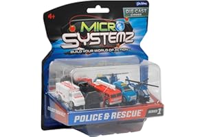 JOHN ADAMS | MICRO SYSTEMZ POLICE & RESCUE: Emergency themed set including 5 different micro vehicles! | Toy Vehicles & Playsets | Die Cast Cars | Ages 4+
