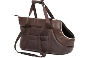 PillowPrim Tiertasche aus ökoleder Hundetasche Tragetasche für kleinen und mittleren Hund, Katze bis 2,5 Kg