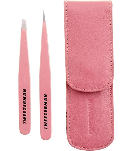 TWEEZERMAN Pinzetten Set - Schräge & Spitze Mini-Pinzetten Für Perfekte Augenbrauen