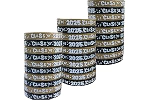 ACEWEN 24Pcs Class of 2025 Bracelet Silicone Graduation Bracelets Grad Silicone Wristbands Celebration Rubber Bracelets for High School University Teacher Student Graduating Gifts, Graduation Party Supplies