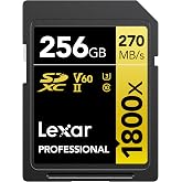 LEXAR PROF 256GB 1800X SDXC UHS-II 270MB/s قراءة 180MB/s كتابة C10 V60 U3