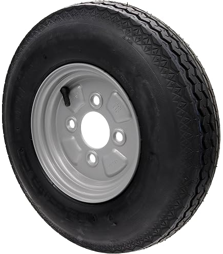 Roue Complète 500x10 – 4 Trous Entraxe 115 Mm – Jante Grise, Pneu Noir