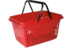 GERSO - Cestino della spesa in plastica con 2 staffe, polipropilene da 40 litri, vari colori rosso