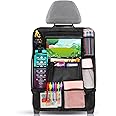 Diboniur Protezione Sedile Auto Bambini - Copri Sedile con 10 Tasche, Organizer per sedile per Tablet iPad 9.7'' e 10.5'', Or
