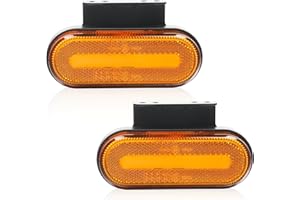 AOHEWEI 2 x Luces laterales LED ámbar para remolques, 12V/24V Luces de posición delanteras, homologadas ECE R91 R10 Para autocaravanas, furgonetas, barcos, camiones y caravanas