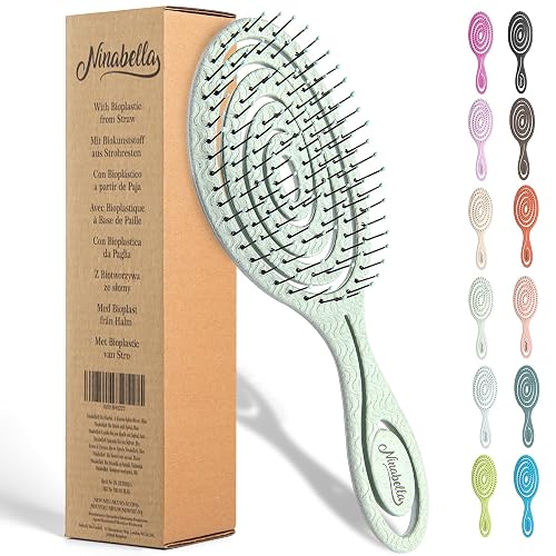 Ninabella® Organic Hair Brush, No Tugging, Professional Detangling Brush, Unique Detangler Brush with Spiral Spring