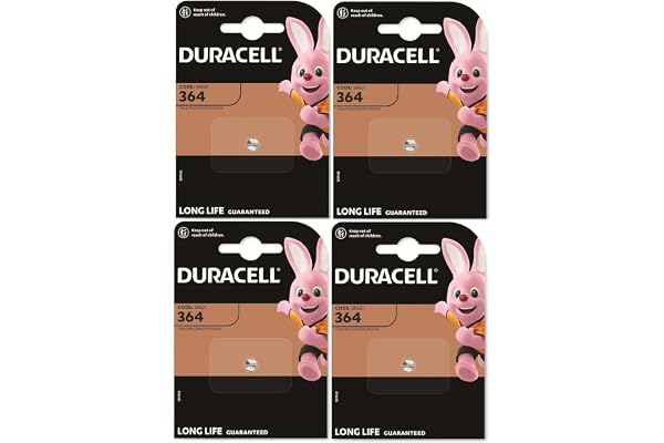 4X Duracell 364 (4 blister med 1 batteri) 4 batterier (SR621/V364/SR60/SR621W)